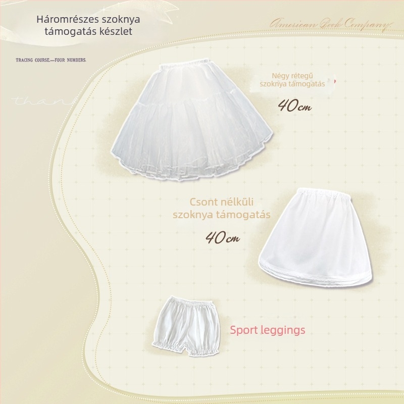 Csont nélküli szoknya támasz — háromrészes készlet, készleten, felnőtteknek, 2025 tavasz
