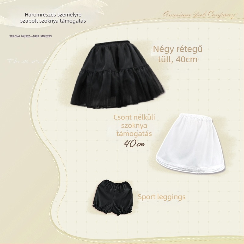 Csont nélküli szoknya támasz — háromrészes készlet, készleten, felnőtteknek, 2025 tavasz