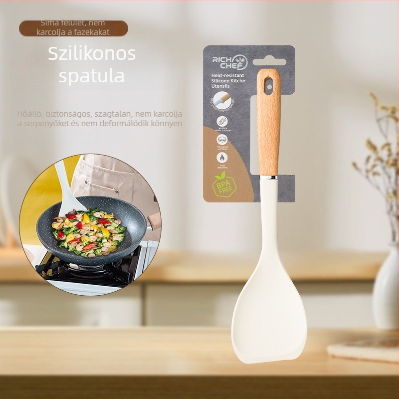 RICH CHEF Szilikon Szakácspatula – Csúszásmentes, Hőálló, Élelmiszer-minőségű, PP fogantyú