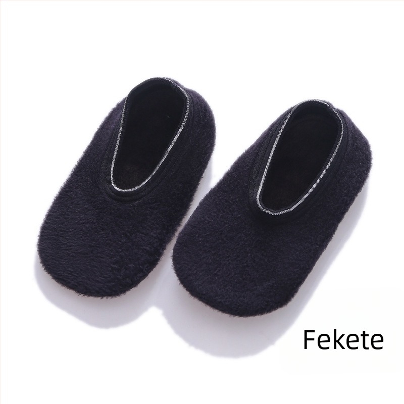 Csúszásmentes padlószoknik babáknak és gyerekeknek, fleeces béléssel, vastag, puha talppal, ideális a járástanuláshoz, tavasz–ősz–tél, uniszex