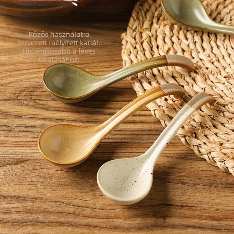 Vintage kézműves leveskanál – anyag: selyemvirág, mintázat: 69850, polírozás Hemp wheel-lé, egyszerű stílus