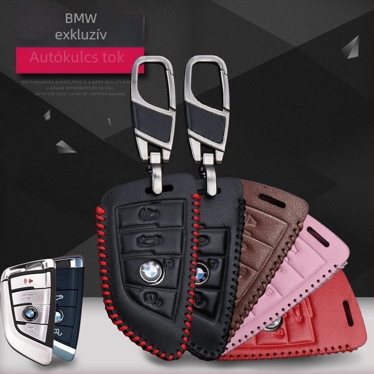 BMW Blade kulcstartó bőrtok – tehenbőr, egyszerű stílus, autókulcs-kompatibilis