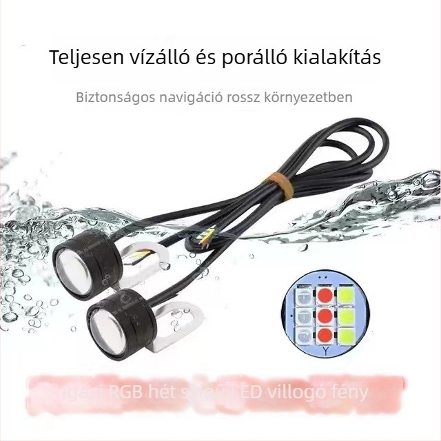 LED repülőgép-stílusú riasztófény elektromos járművekhez és motorkerékpárokhoz – villogó, dekoratív, ló éve motívum