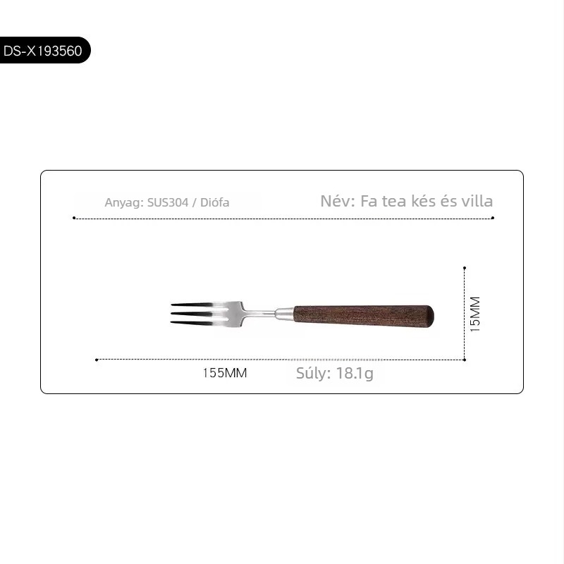 Kés, villa, kanál készlet 304 rozsdamentes acélból, tükrös felület, kézzel készített, retro fényű stílus