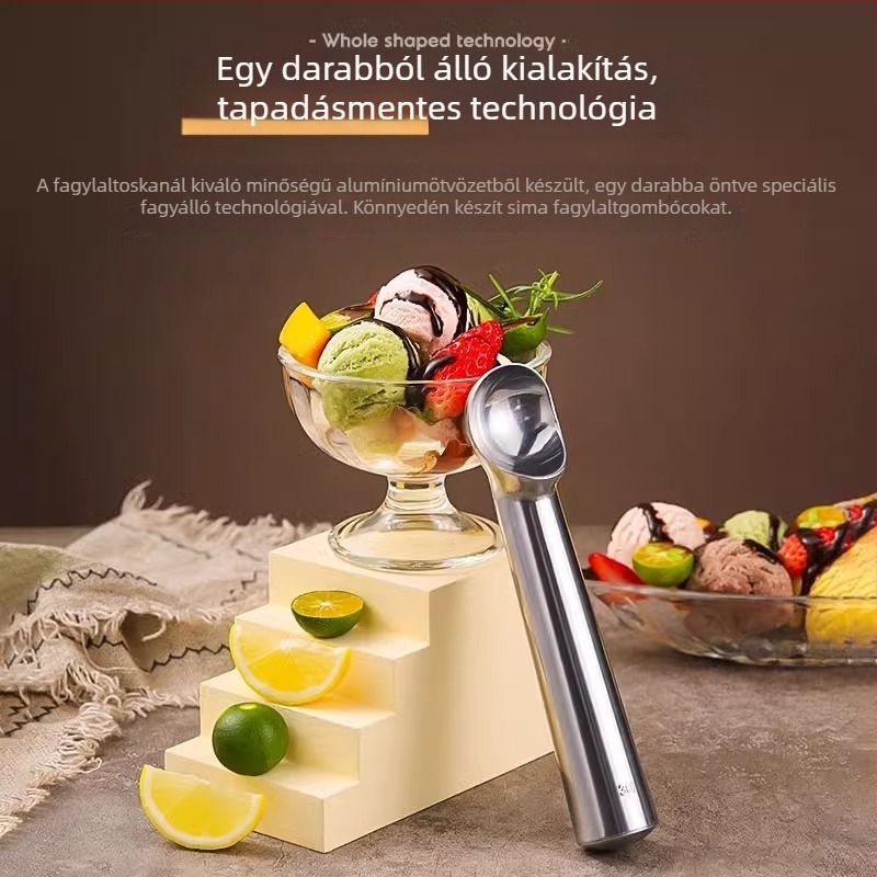 Önolvadó, tapadásmentes fagylaltkanál gömb formázóval