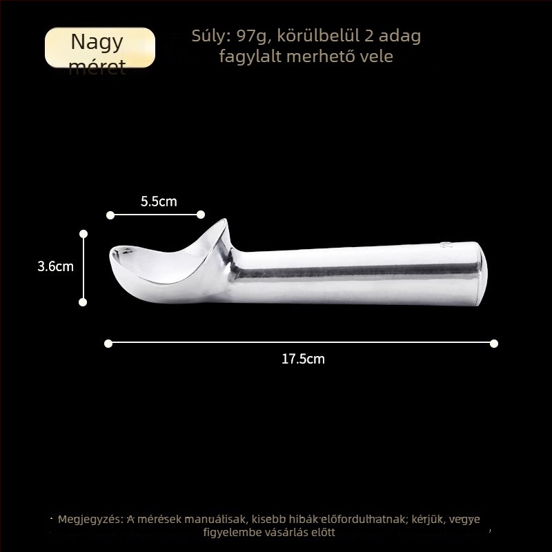 Önolvadó, tapadásmentes fagylaltkanál gömb formázóval
