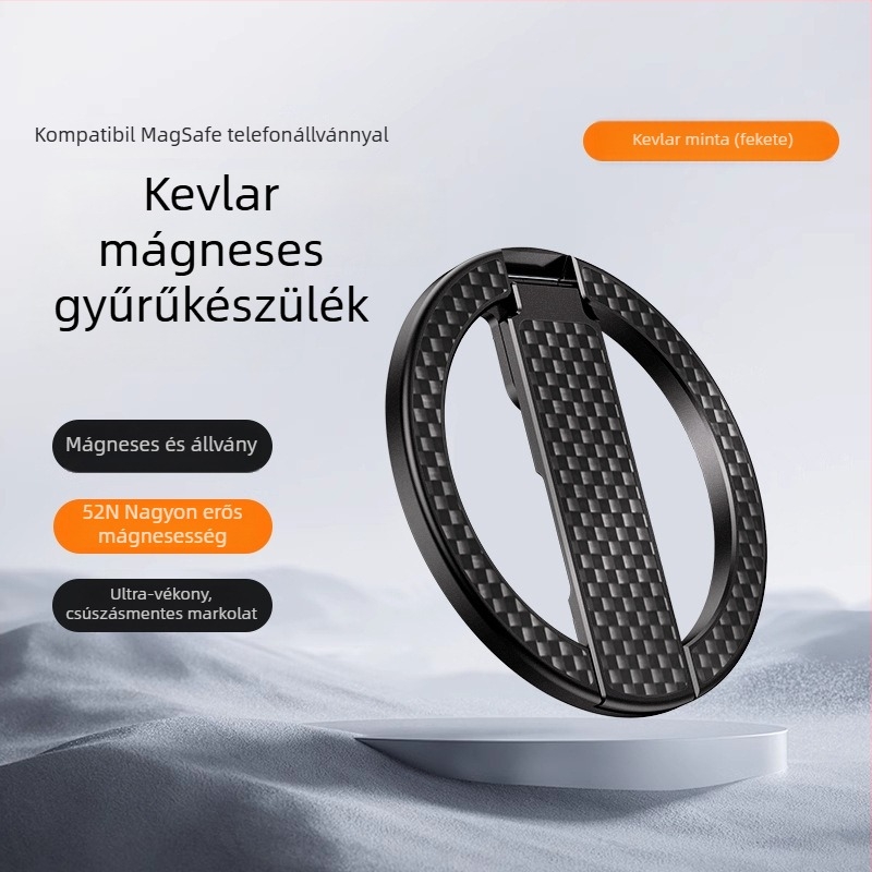 Mágneses telefongyűrű tartó N52-es alumíniumötvözetből, asztali tartó, tartós, könnyű