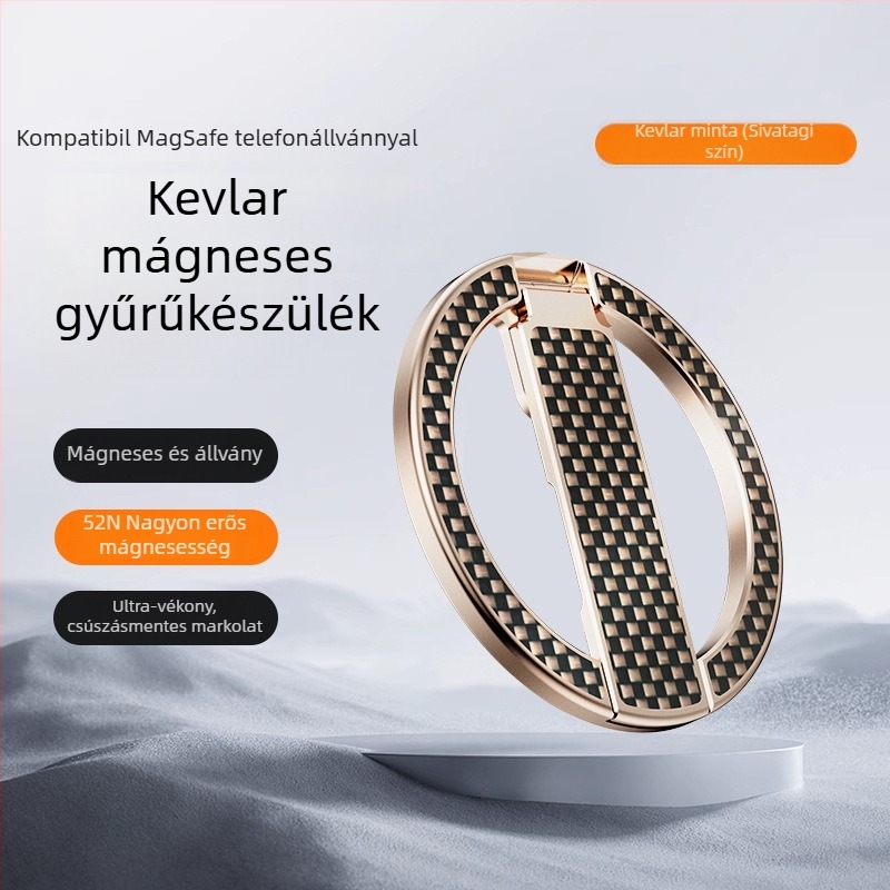 Mágneses telefongyűrű tartó N52-es alumíniumötvözetből, asztali tartó, tartós, könnyű