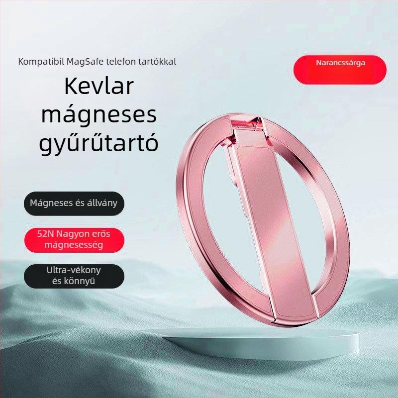Mágneses telefongyűrű tartó N52-es alumíniumötvözetből, asztali tartó, tartós, könnyű
