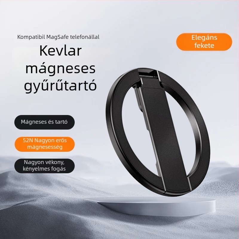 Mágneses telefongyűrű tartó N52-es alumíniumötvözetből, asztali tartó, tartós, könnyű