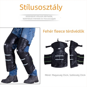 Motorkerékpár és kerékpár térdvédők, téli meleg belsővel, szélálló, vastag PU anyag