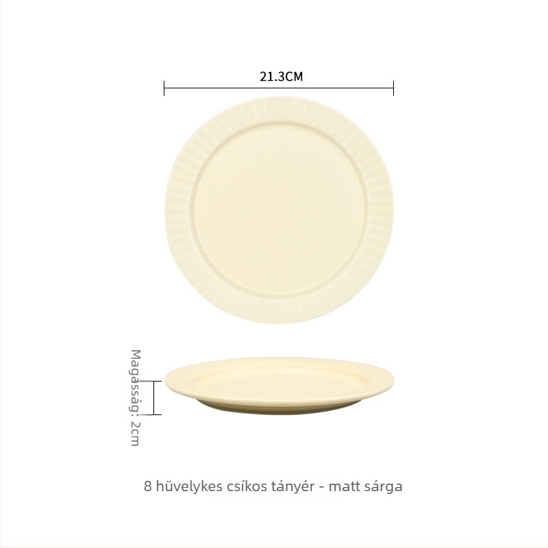 Porcelán tál- és tányérkészlet, kerek forma, egységes dizájn, mikróban használható, Tide Porcelain Makers