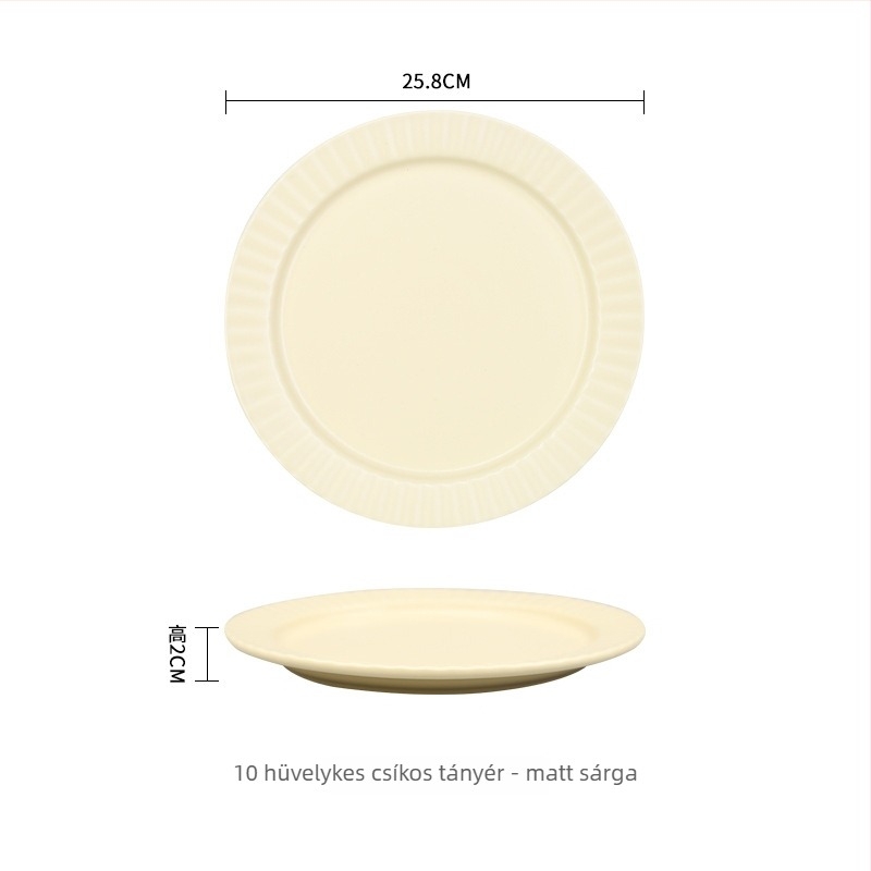 Porcelán tál- és tányérkészlet, kerek forma, egységes dizájn, mikróban használható, Tide Porcelain Makers