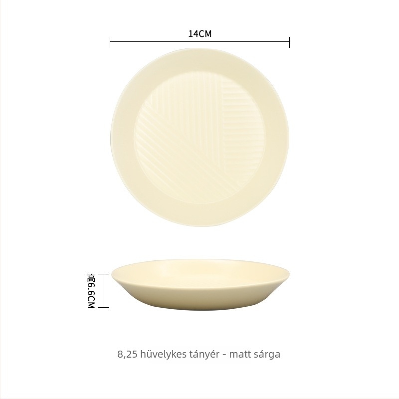 Porcelán tál- és tányérkészlet, kerek forma, egységes dizájn, mikróban használható, Tide Porcelain Makers