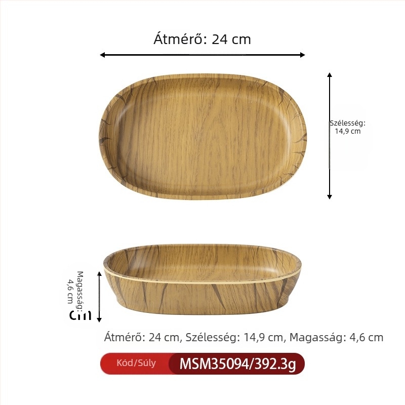 Oval mély tál melaminból, nordic stílus, egyszínű felület alul-glazúros befejezéssel, logó nyomtatás és testreszabás elérhető, szállodai és étkezési felhasználásra, nem mikrohullámú sütőben használható