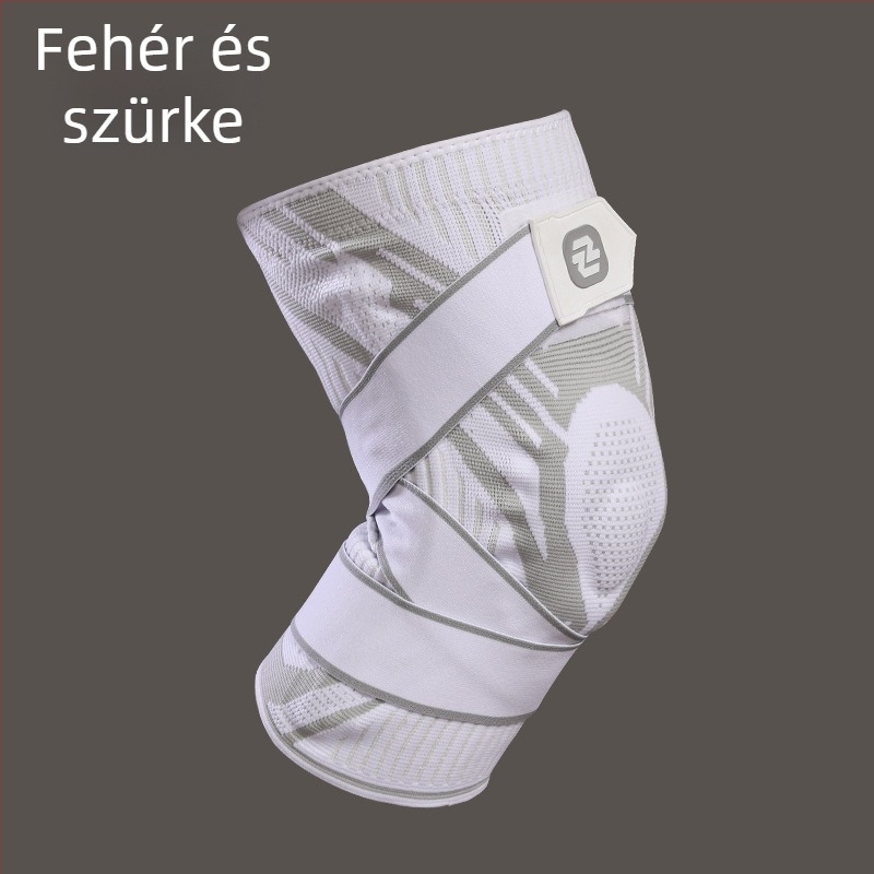 Sport térdvédők, nylon kötött anyagból, rugós támasztékkal, dupla pántokkal, kosárlabdához és tollaslabdához