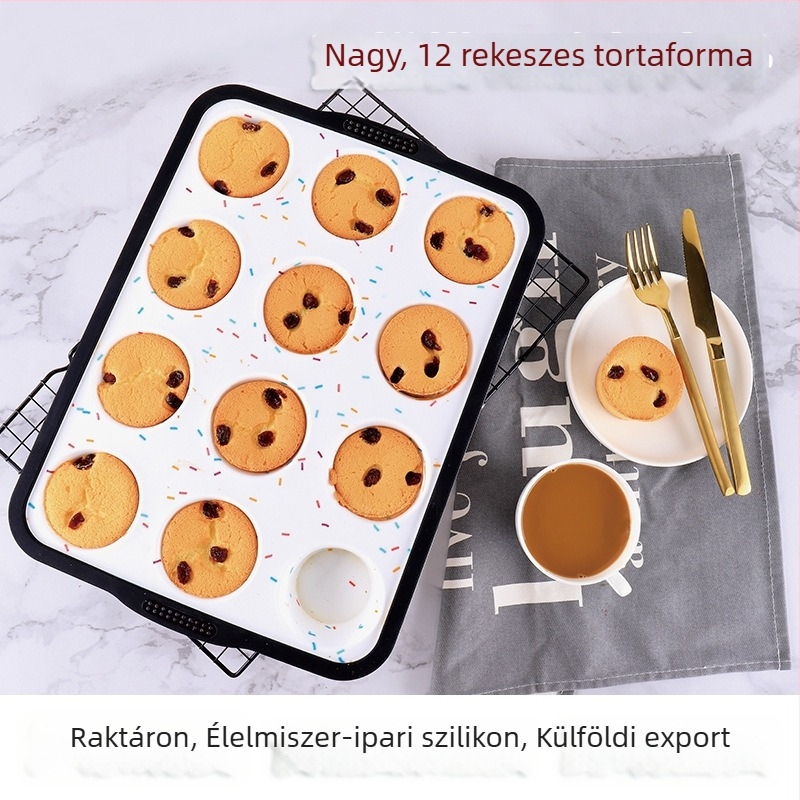 Készleten: élelmiszer-minőségű szilikon tortaforma, 6 darabos készlet sütőkhöz, színes pöttyökkel