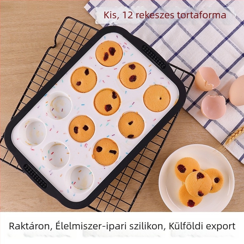Készleten: élelmiszer-minőségű szilikon tortaforma, 6 darabos készlet sütőkhöz, színes pöttyökkel