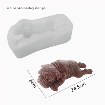 Silikon sütőforma Shar Pei kutyához – mousse tortához, fagylalthoz és pudinghoz; szabálytalan alak; anyag: szilikon; állati jacquard stílus; sütőforma