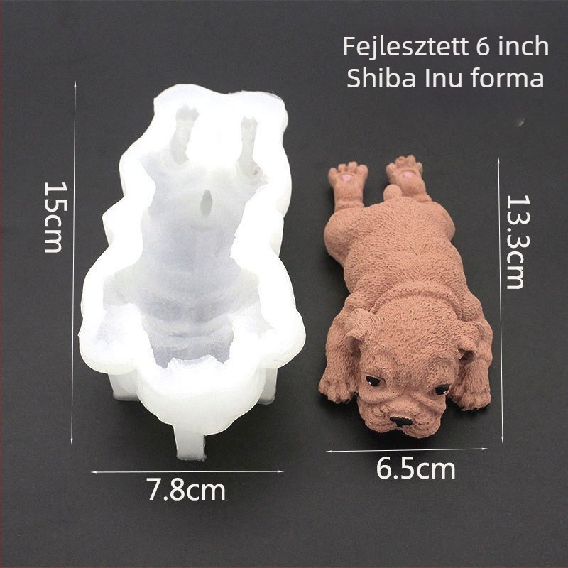 Silikon sütőforma Shar Pei kutyához – mousse tortához, fagylalthoz és pudinghoz; szabálytalan alak; anyag: szilikon; állati jacquard stílus; sütőforma