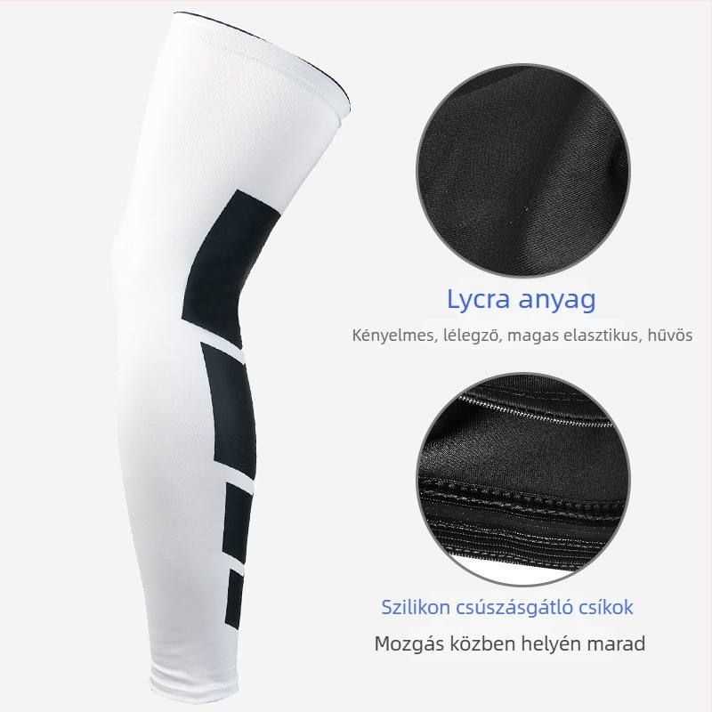 Hosszú lábszárvédők felnőtteknek kosárlabdához és futballhoz — védőhatás az alsó lábszárra, elasztikus Lycra, gyors száradás
