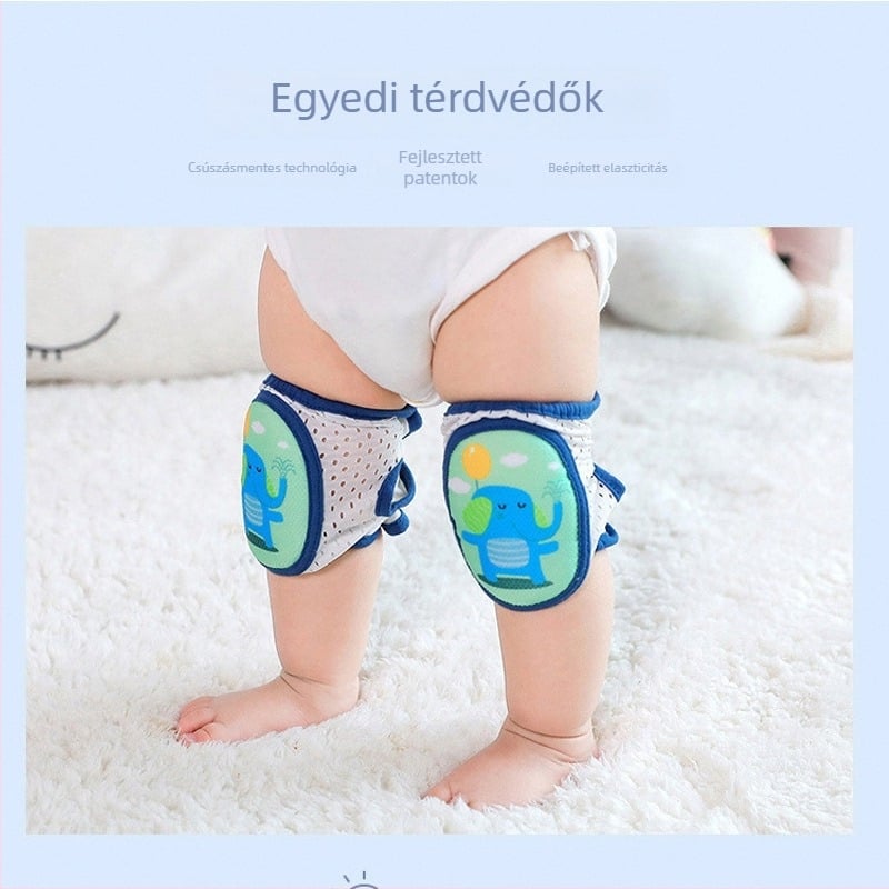Gyerekek térdvédői – állítható, légáteresztő hálós, csúszásmentes, könyökvédő, nylon anyag