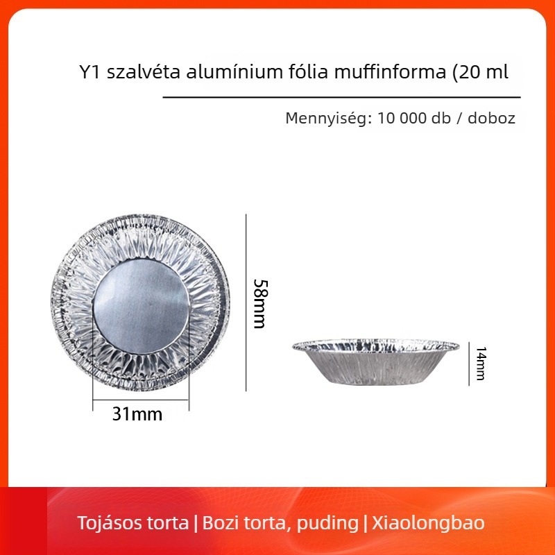 Egyszer használatos alumínium tojás-torta poharak és sütőformák | Kapacitás 10-100 ml | Magas hőmérséklet-tűrés