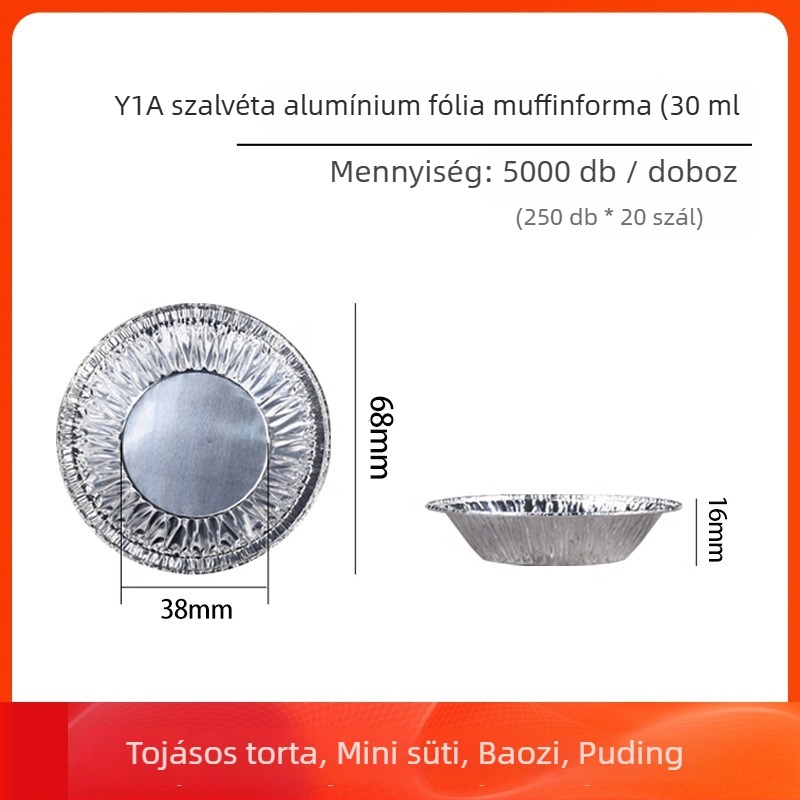 Egyszer használatos alumínium tojás-torta poharak és sütőformák | Kapacitás 10-100 ml | Magas hőmérséklet-tűrés