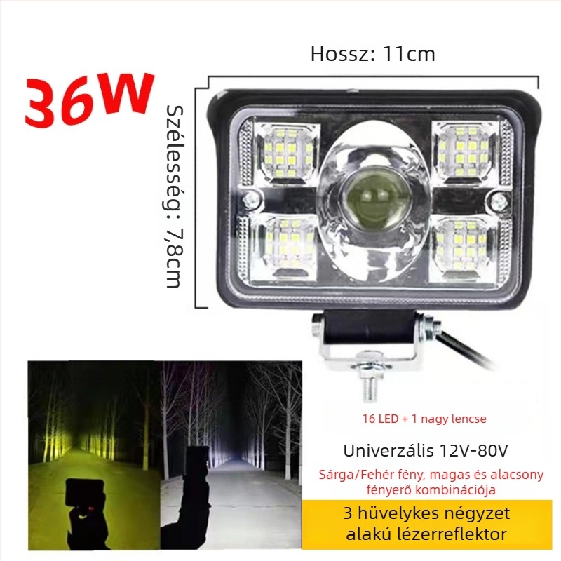 Autó LED fényszóró (78W, 12-80V, 12000 lm, 6000-6500K)