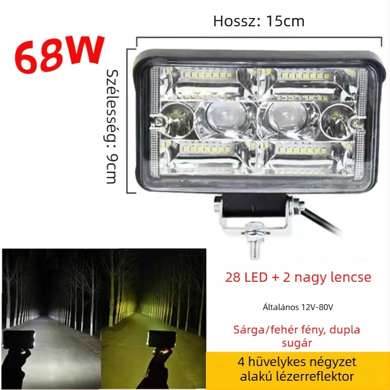 Autó LED fényszóró (78W, 12-80V, 12000 lm, 6000-6500K)