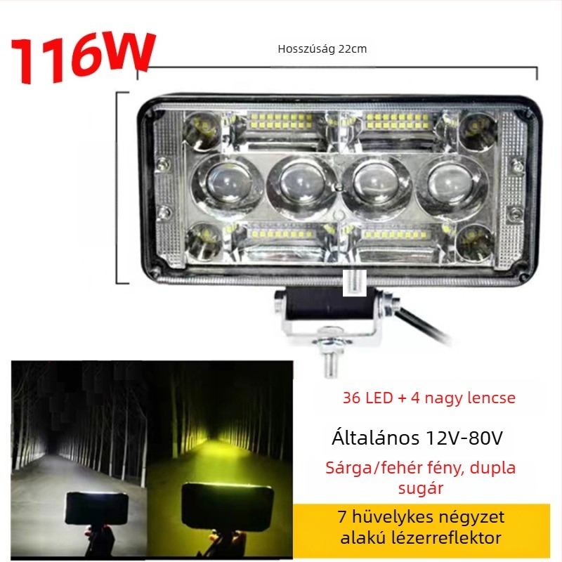 Autó LED fényszóró (78W, 12-80V, 12000 lm, 6000-6500K)