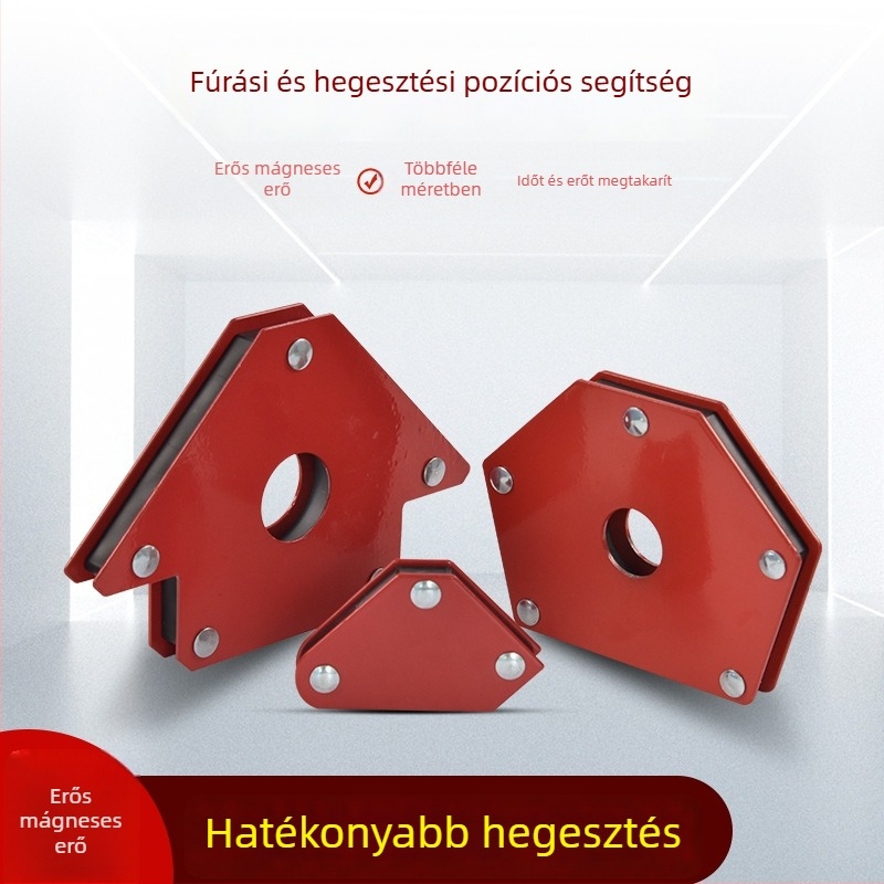 Erős mágneses hegesztő fixáló 90°-os többirányú hajlított szög és mágneses lokátorral