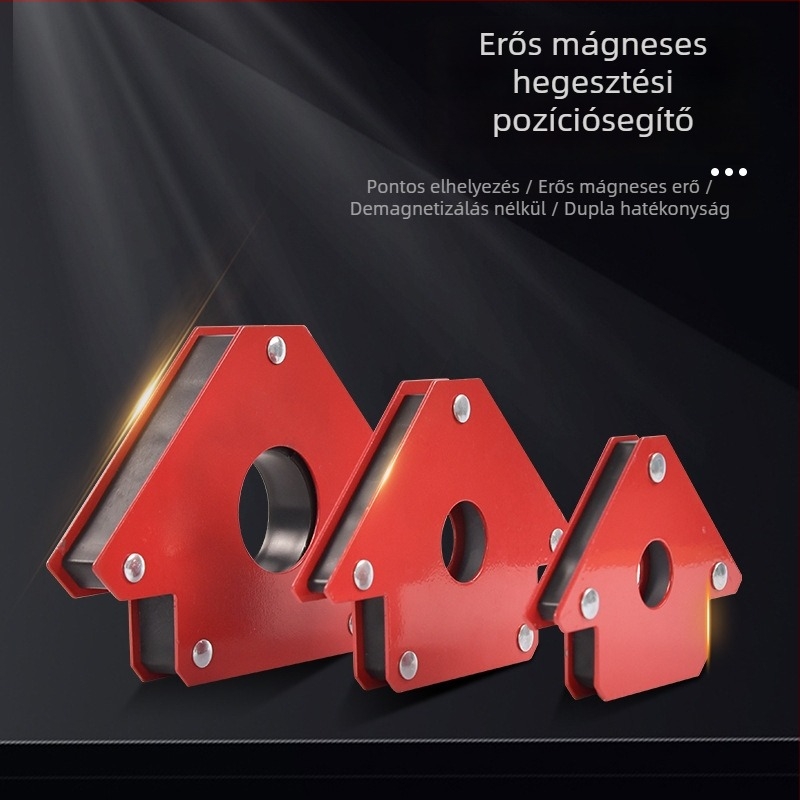 Erős mágneses hegesztő fixáló 90°-os többirányú hajlított szög és mágneses lokátorral