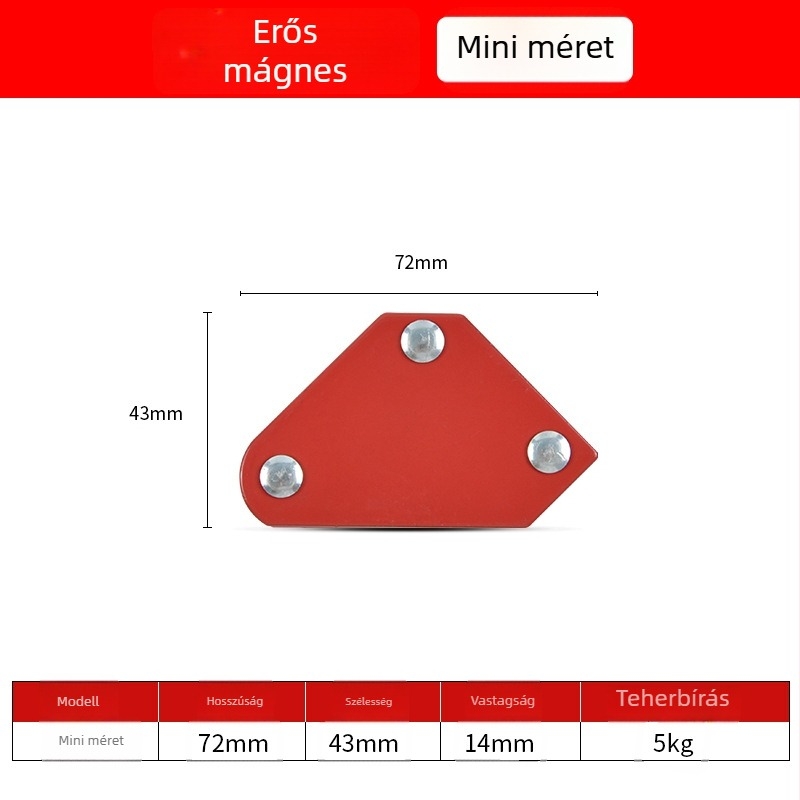 Erős mágneses hegesztő fixáló 90°-os többirányú hajlított szög és mágneses lokátorral