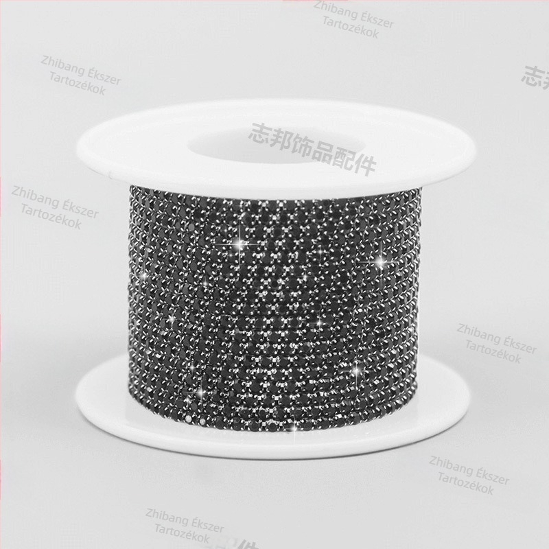 10 m-es DIY Rhinestone Claw Chain ruházati ékszerekhez — kézzel varrott kristályüveg lánc kiegészítő