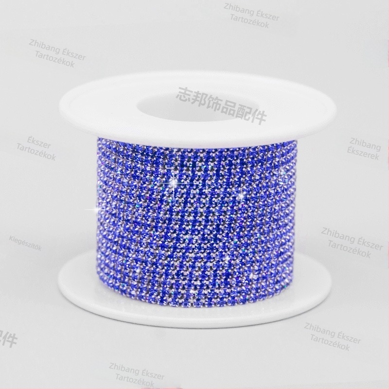 10 m-es DIY Rhinestone Claw Chain ruházati ékszerekhez — kézzel varrott kristályüveg lánc kiegészítő
