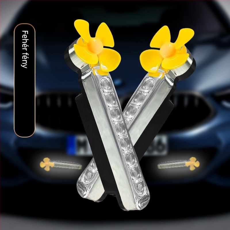 Szélenergia által működtetett LED nappali világítás autókhoz és motorkerékpárokhoz, vezeték nélküli (1W, 3V, 0.2A)