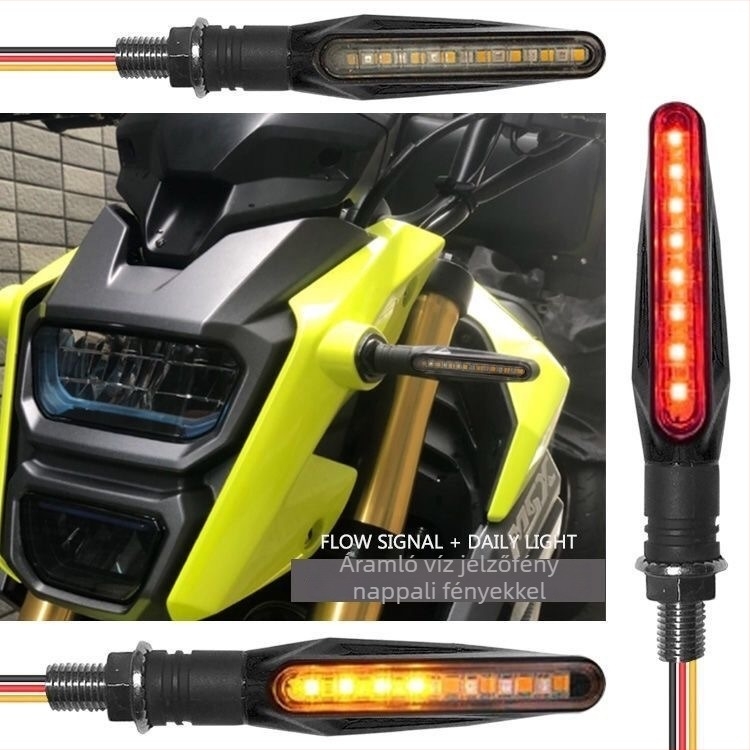 Motorkerékpár LED indexlámpa, 12V, egyenes rúd dizájn, modell 027a/027b, univerzális kompatibilitás