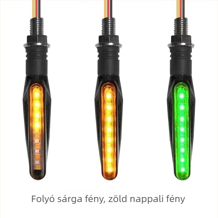 Motorkerékpár LED indexlámpa, 12V, egyenes rúd dizájn, modell 027a/027b, univerzális kompatibilitás