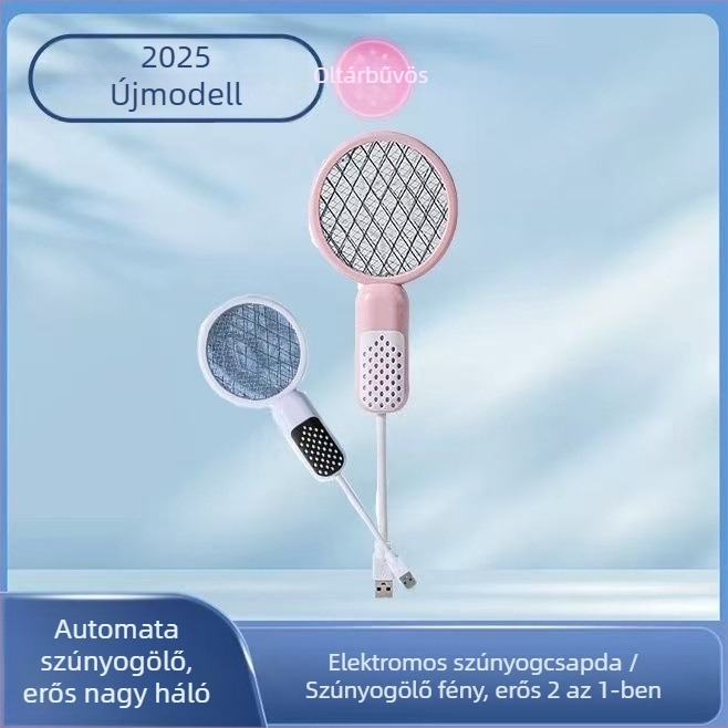 Elektromos szúnyogcsapó LED fénnyel, USB tápegység, 41-60㎡ lefedettség, Ni-Zn-Fe háló