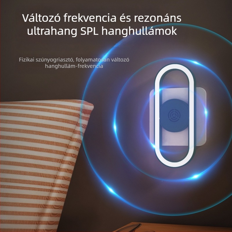 Intelligens hangvezérléses ultrahangos szúnyogriasztó éjszakai lámpa – hálózati táplálás, 10 m² lefedettség, LED, ABS ház, akkumulátor nélkül