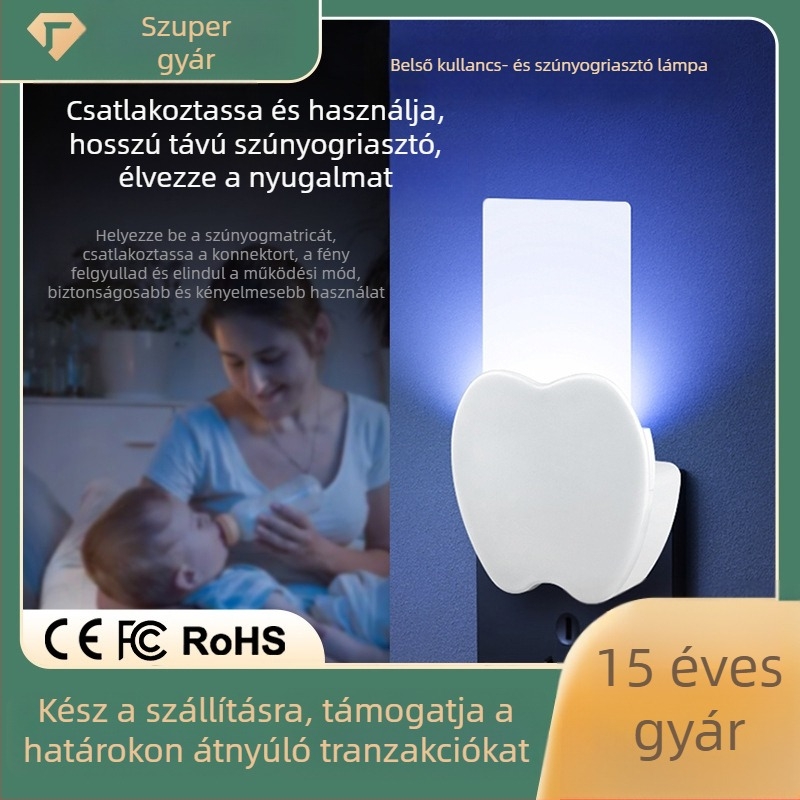 Új otthoni szúnyogirtó lámpa, dugaszolható rovarfogó lámpa beltéri használatra, lilás fény