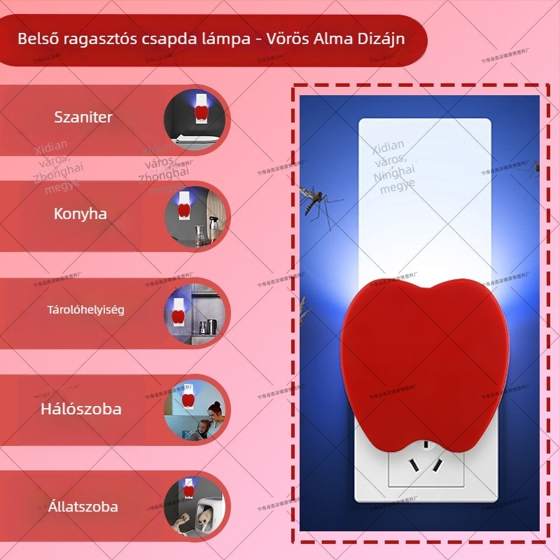 Új otthoni szúnyogirtó lámpa, dugaszolható rovarfogó lámpa beltéri használatra, lilás fény