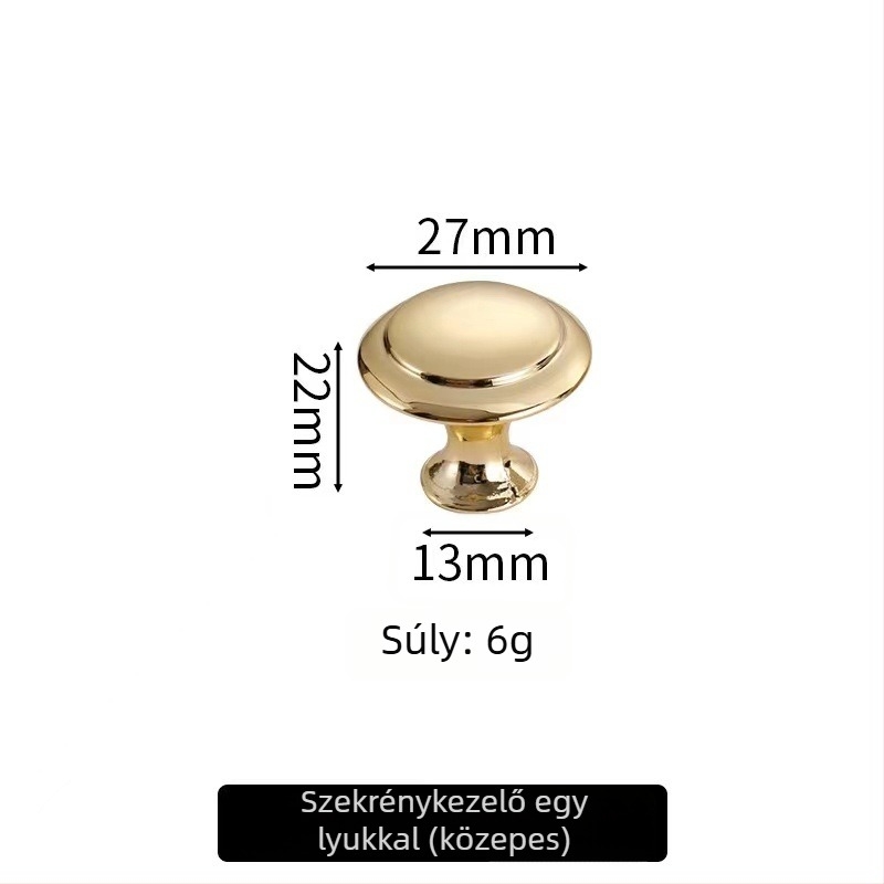 Szekrény- és fiókfogantyú, gombfej alakú, cink ötvözetből, felület: rozsdamentes acél bevonattal, modell: egylyukú, modern minimalist stílus