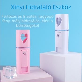 Kézben tartott hidratáló permetező készülék – hideg permet, nano köd, beépített 300–500 mAh akkumulátor, permetezési idő max. 10 s, 1. fokozat