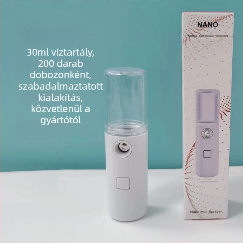 Bangmao L3 USB kézi arcfürdő párásító, hideg permetezés – beépített akkumulátor 100–300 mAh, köd 11–30 s, 1. fokozat, alkoholspray lehetőség