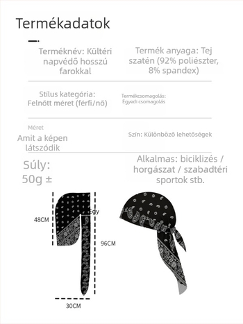 Kültéri gyorsan száradó kerékpáros turbánkalap pánttal, sisakkal kompatibilis, poliészter, kaszu virágos minta, uniszex