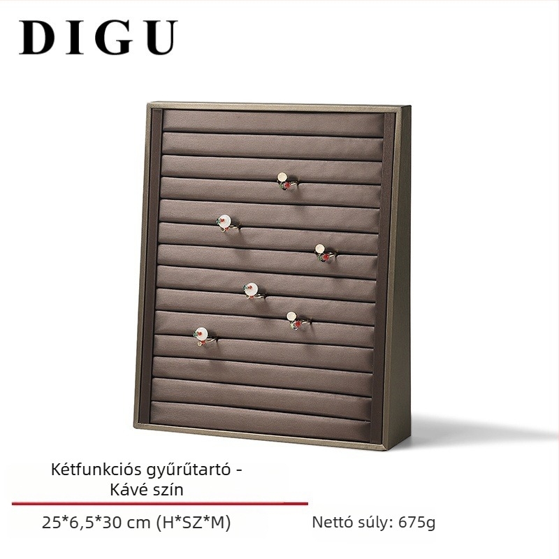 Digu ékszeres állvány, függőleges kivitel, PU bőrből, egy réteg, luxus dizájn