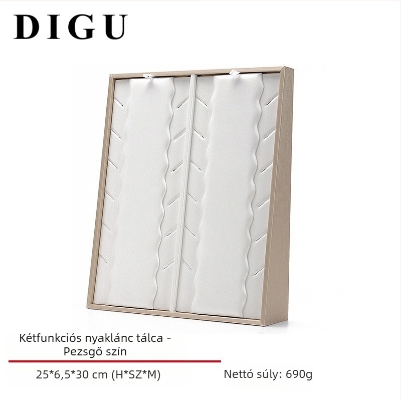 Digu ékszeres állvány, függőleges kivitel, PU bőrből, egy réteg, luxus dizájn