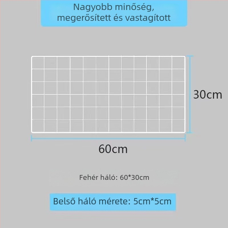 Fali kijelző állvány vas hálóval – skandináv stílus, vasművészet, két rétegű kivitel
